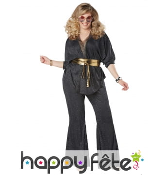 Costume disco grande taille noir pour femme