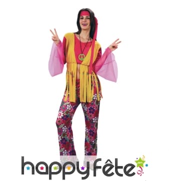 Costume de hippie rose pour femme