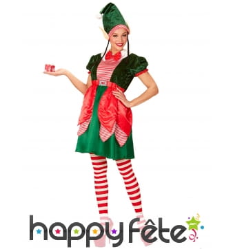 Costume de lutin assistante du Père Noël femme