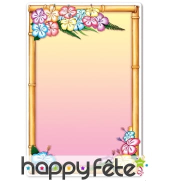 Carte de menu exotique