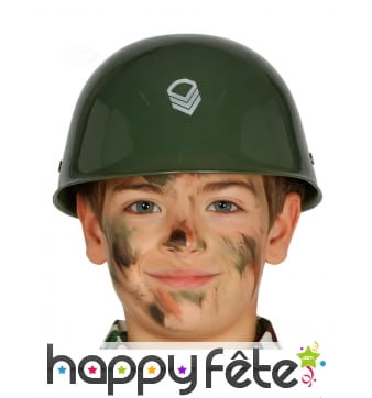 Casque de militaire vert pour enfant