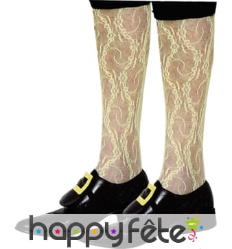 Chaussettes de marquis en dentelles ivoire