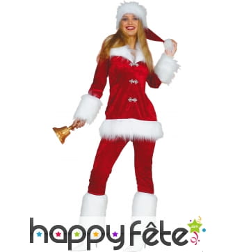 Costume de mère Noël en velours