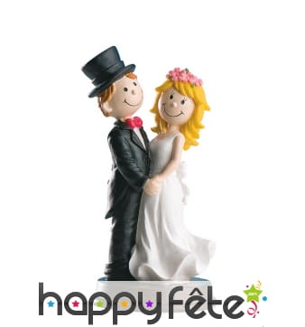 Couple de marié pour gâteau, en PVC