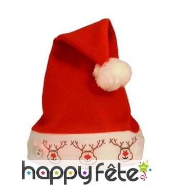 Chapeau de Noël avec rennes lumineux
