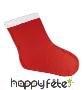 Chaussette de Noël rouge unie, décorative