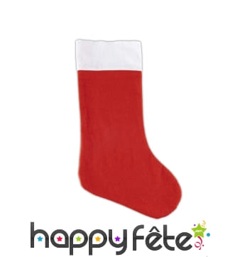 Chaussette de Noël rouge unie