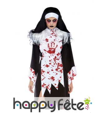 Costume de nonne ensanglanté pour adulte