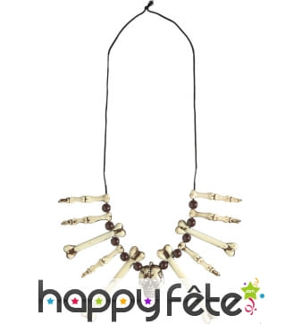 Collier décoré os et tête de mort