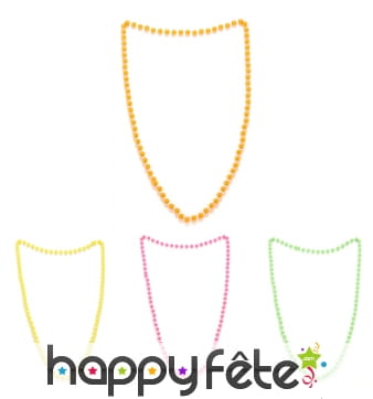 Collier de perles colorées années 80