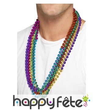 Collier de perles multiclores