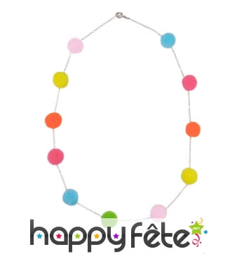 Collier de pompon colorés pour enfant
