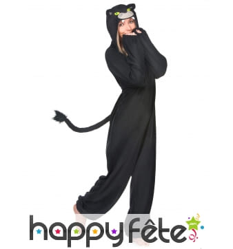 Combinaison de panthère noire avec capuche, femme