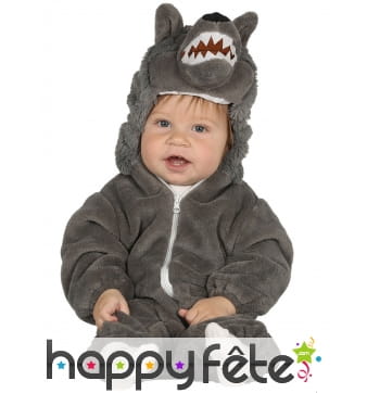 Combinaison de petit loup gris pour bébé