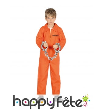 Combinaison de prisonnier orange pour garçon