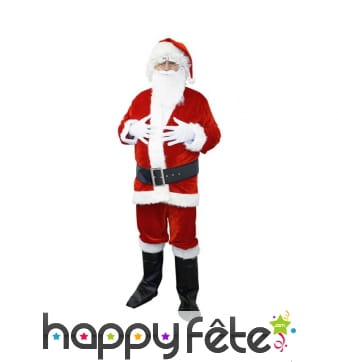 Costume de père Noël en velour
