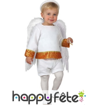 Costume de petit ange blanc et orange pour bébé