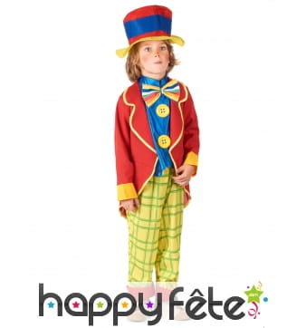 Costume de petit clown rouge et jaune