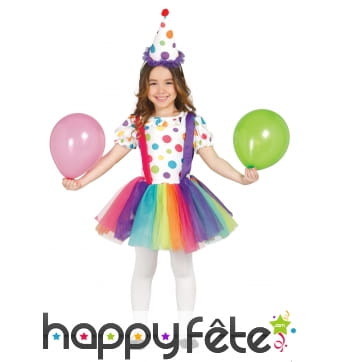 Costume de petite clown avec tutu