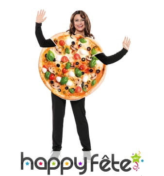 Costume de pizza végétarienne pour adulte