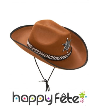 Chapeau de sherif marron pour adulte