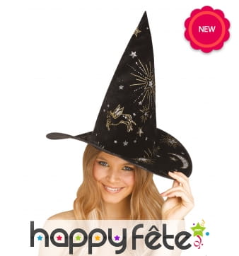 Chapeau de sorcière étoiles et constellations