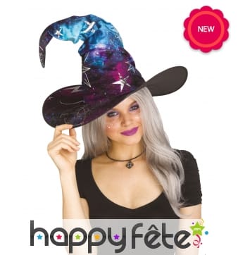Chapeau de sorcière univers pour femme
