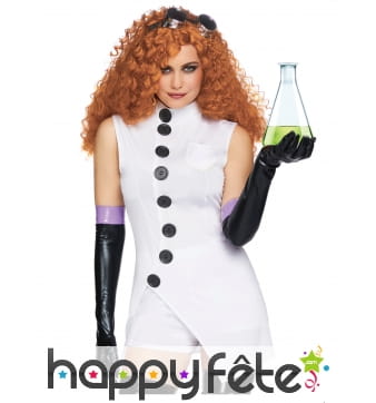 Costume de scientifique fou et sexy pour femme