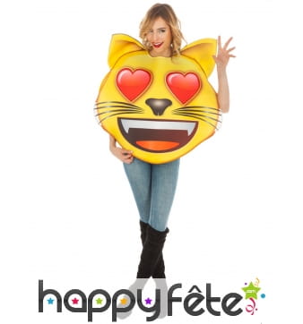 Costume de smiley chat amoureux pour adulte