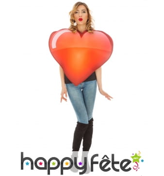 Costume de smiley coeur pour adulte