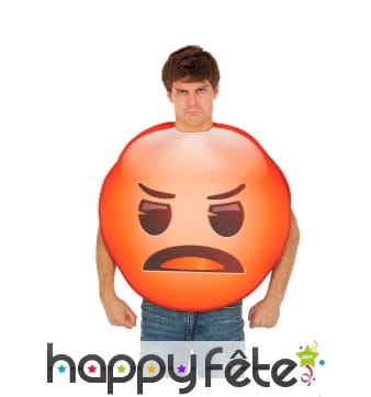 Costume de smiley colère rouge pour adulte
