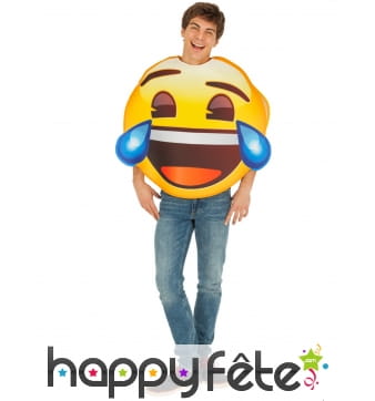 Costume de smiley pleure de rire pour adulte