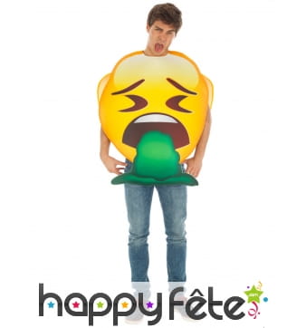 Costume de smiley qui vomit pour adulte