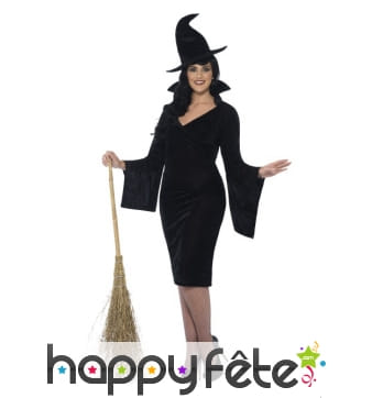 Costume de sorcière noire grande taille