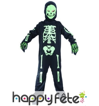 Costume de squelette vert pour enfant