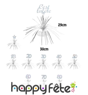 Centre de table cascade de fils argentés