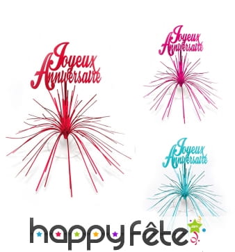 Centre de table cascade Joyeux Anniversaire