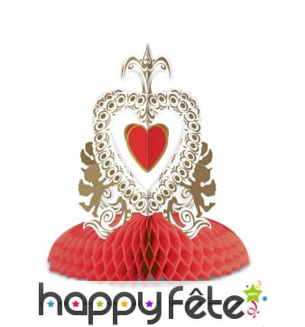Centre de table cupidon et coeurs rouges, 30cm
