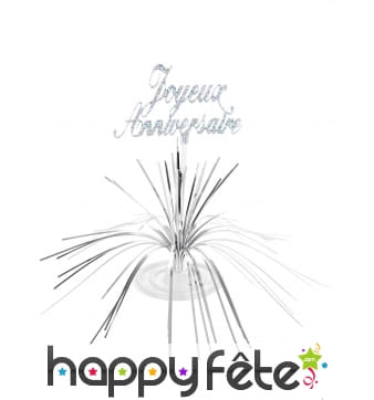 Centre de table Joyeux Anniversaire argenté