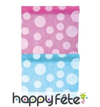 Chemin de table à gros pois, en polyester