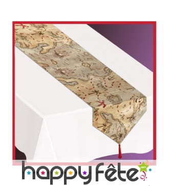 Chemin de table carte au trésor de 27 x 183 cm