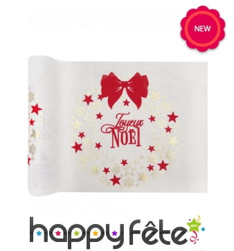 Chemin de table Joyeux Noël, 3m x 28cm