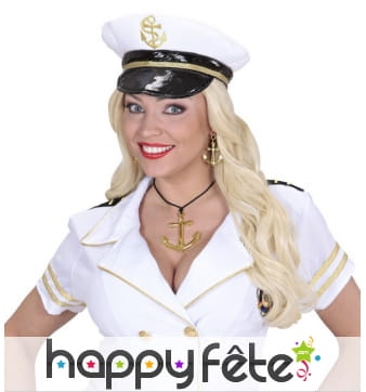 Collier et boucles d'oreilles ancre dorée