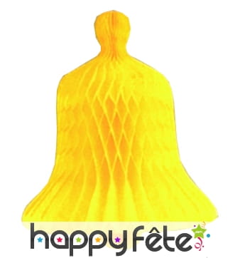 Cloche en papier alveolée jaune