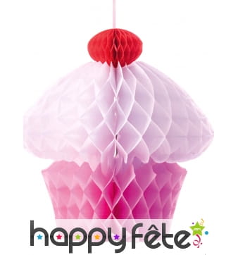 Cupcake en papier alvéolé de 20cm