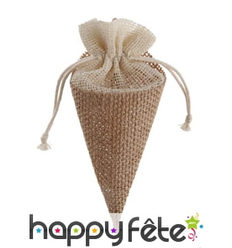 Cornets en toile de jute de 7,5x16cm