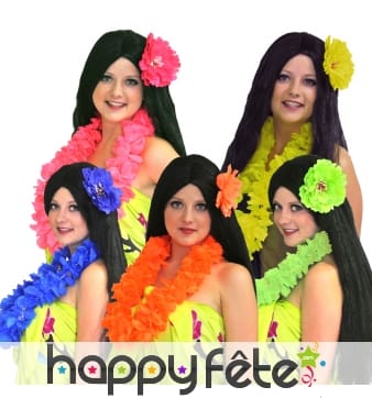 Collier hawaïen de coloris fluo