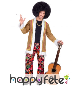 Costume Hippie Homme Veste Fausse Fourrure