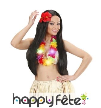 Collier hawaïen lumineux et multicolore