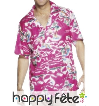 Chemise hawaienne rose